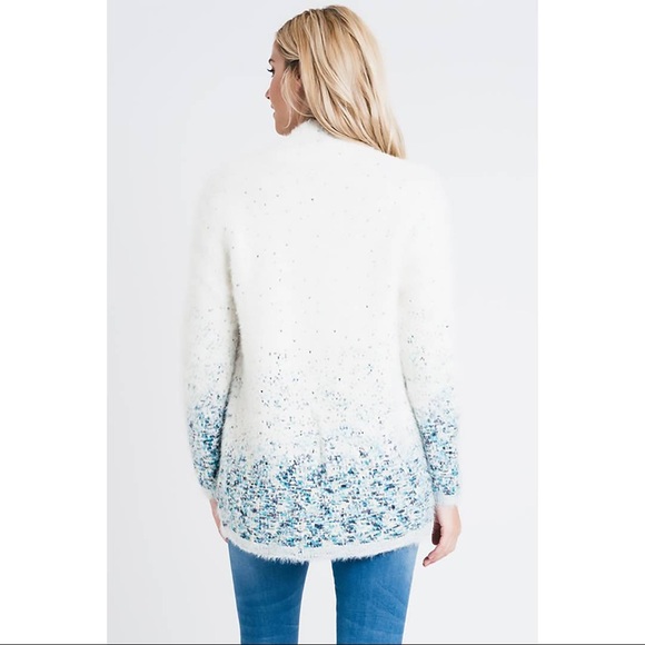 Renee C Confetti Ivory Blue Cardigan - Picture 6 of 7